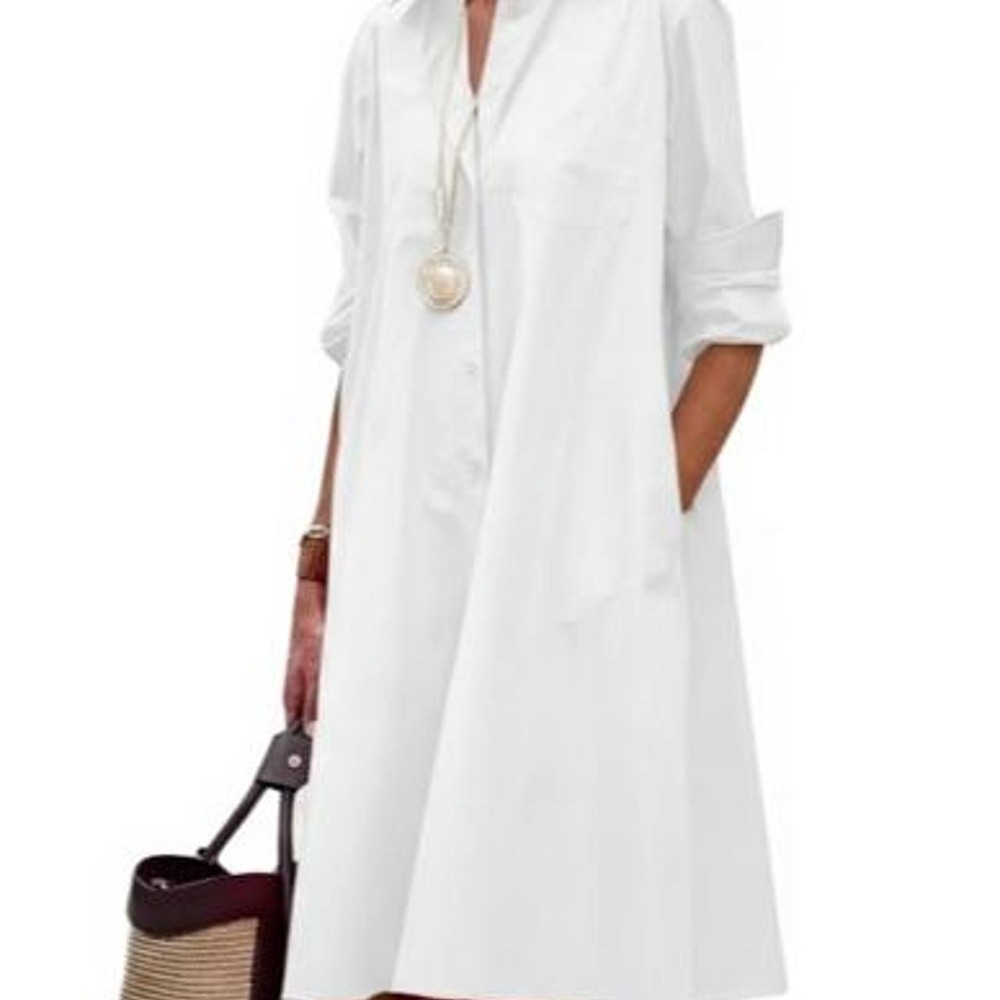 UOOZEE Women's Shirt Dress for Women Button Down Shirt A-Line Midi Dress